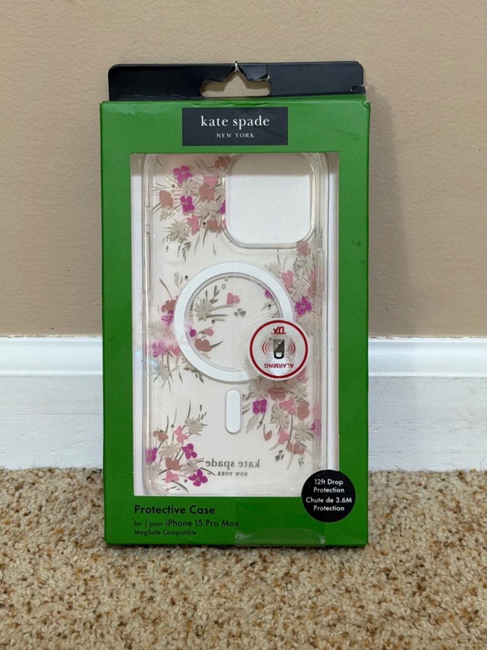 kate spade Clear Floral MagSafe iPhone 15 Pro Max Case - White & Pink